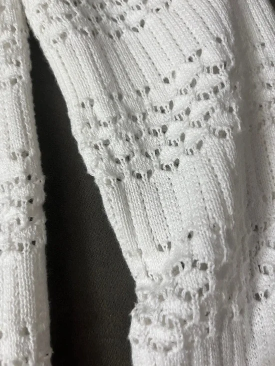 LOFT White Openwork Scoopneck Knit Sweater - Picture 11 of 11